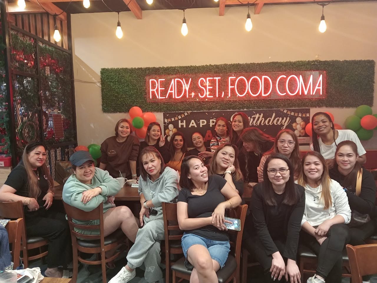 Guests celebrating a birthday party at Sweet Pepper Restaurant in Dubai