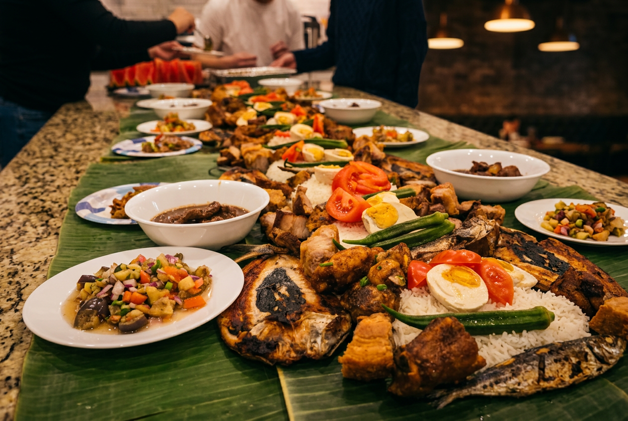 Boodle Fight at Sweet Pepper Restaurant & Cafe Dubai