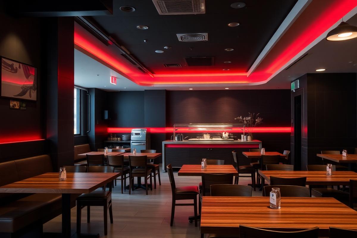 Warm dining room interior at Sweet Pepper Restaurant & Cafe in Satwa, Dubai